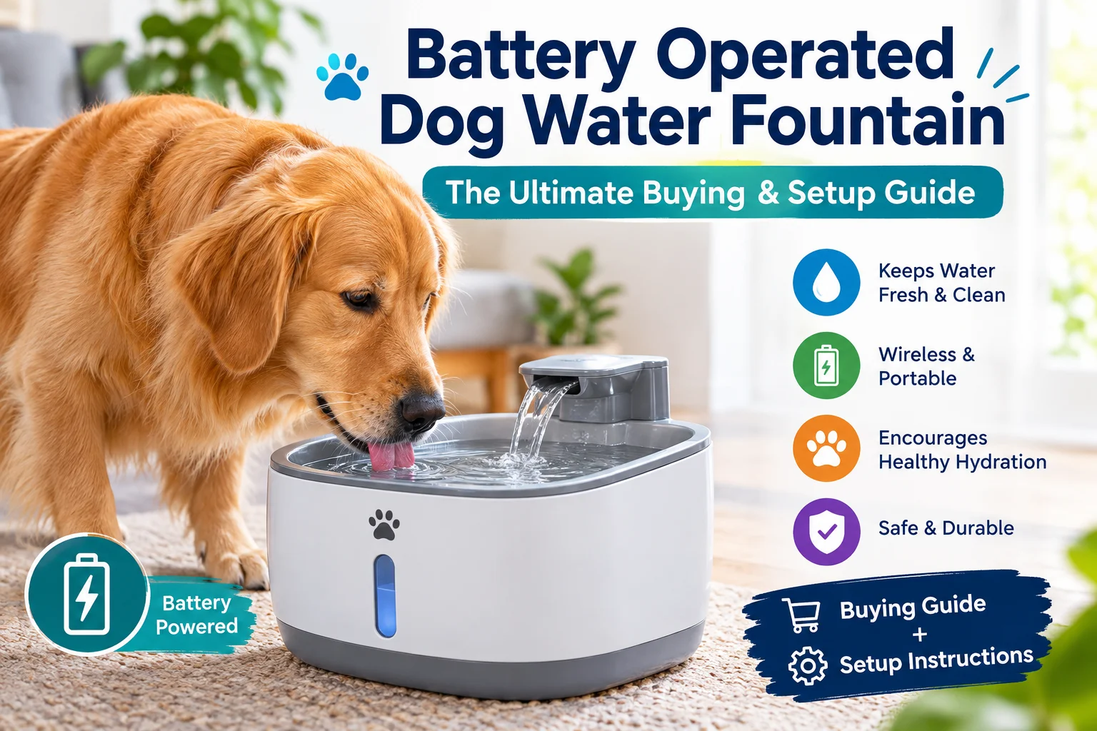 battery operated dog water fountain