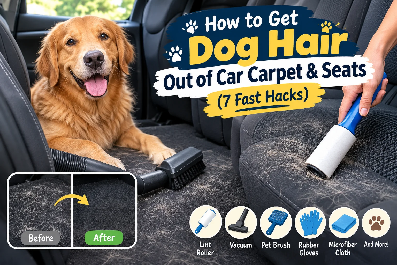 how to get dog hair out of car